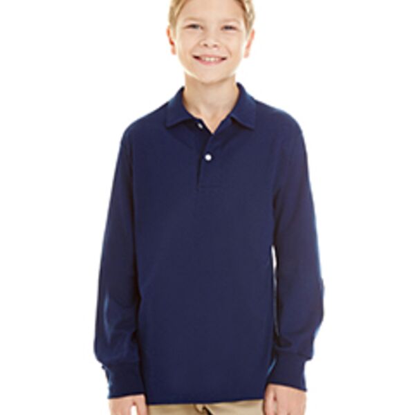 Youth SpotShield™ Long-Sleeve Jersey Polo Thumbnail