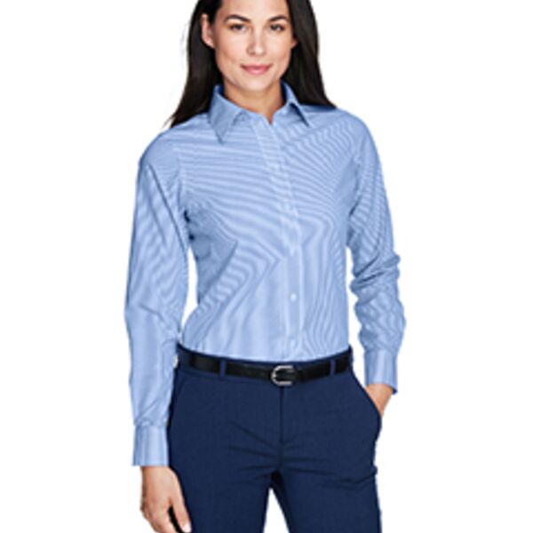 Ladies' Crown Collection® Banker Stripe Woven Shirt  Thumbnail